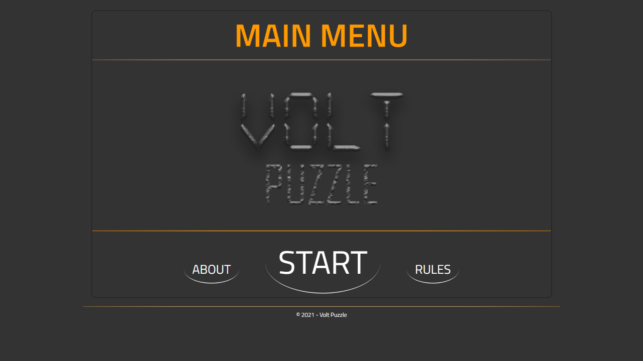 Volt Puzzle main menu screen image