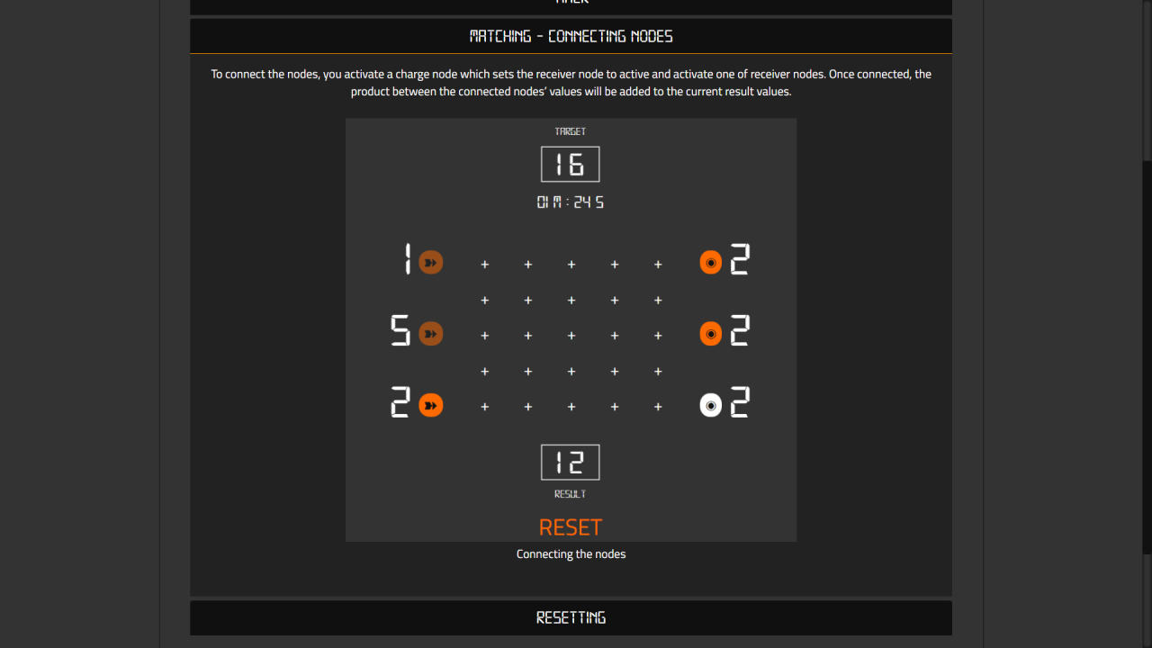 Volt Puzzle Matching (connecting nodes) instructions screen image