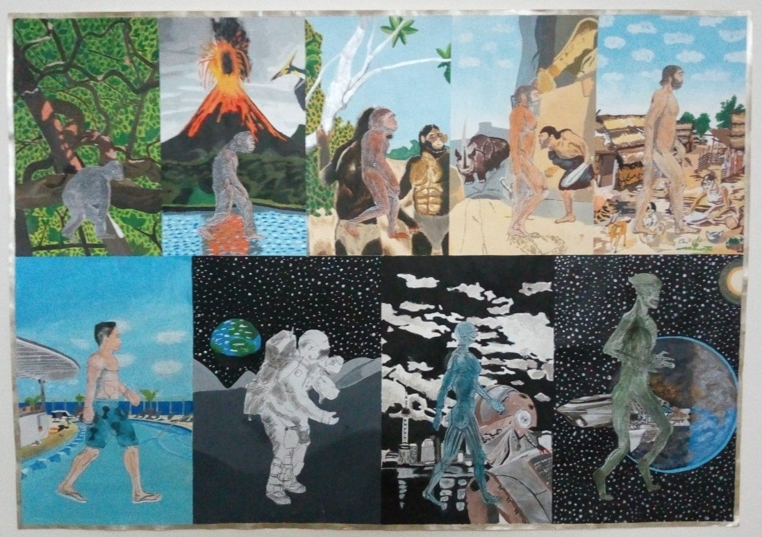 Man Evolution painting